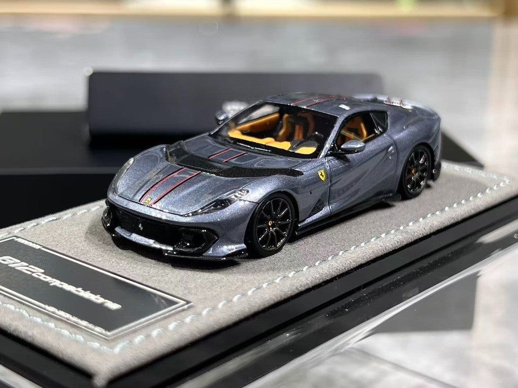 HH 1:64 Grey Blue 812 Competizione Racing Sports Model Diecast Resin Car New Collection
