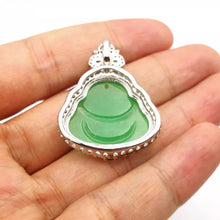 Load image into Gallery viewer, Nature Jade Green Laughing Budha Pendant Necklace Gift Jewelry charm Blessing
