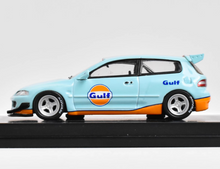 Load image into Gallery viewer, 1:64 JDM Blue Gulf Civic EG6 Pandem Racing Sports Model Diecast Metal Car New

