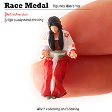 Load image into Gallery viewer, 1:64 Painted Figure Mini Model Miniature Resin Diorama Chinese Guzheng Lady Red
