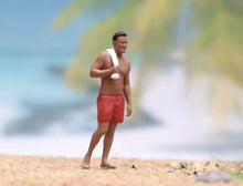 Load image into Gallery viewer, 1:64 Painted Figure Model Miniature Resin Sand Man With Swimming Suit Towel
