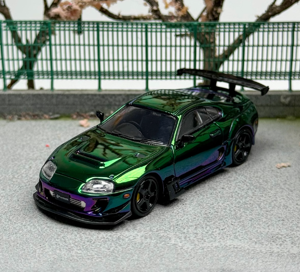 1:64 LMLF Green JDM Supra A80Z Pandem Sports Model Diecast Metal Car New Collection
