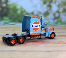 Load image into Gallery viewer, FINE 1:64 Gulf Racing Peterbilt King Hauler Trailer Model Diecast Metal Car
