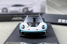 Load image into Gallery viewer, HKM 1:64 Blue White 911 GT3 R 992 Rennsport Sport Model Diecast Metal Car New Collection
