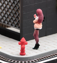 Load image into Gallery viewer, 1:64 Painted Figure Model Miniature Resin Diorama Toy Sand Red Hair Girl Stand
