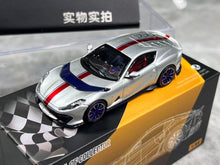 Load image into Gallery viewer, TOC 1:64 Silver Red Stripe 812C Coupe Sports Model Diecast Metal Car New Collection
