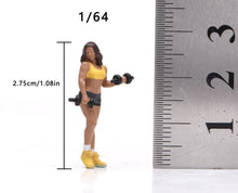 Load image into Gallery viewer, 1:64 Painted Figure Model Miniature Resin Diorama Scene Sand Gym Woman Exercise
