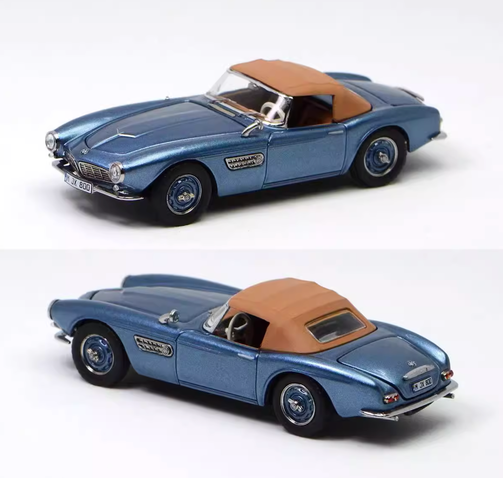 GFCC 1:64 Ice Blue 1957 507 Soft Top Classic Sport Model Diecast Metal Car New Collection