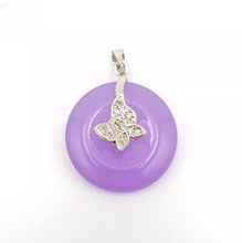 Load image into Gallery viewer, Nature Purple Jade Butterfly Pendant Necklace Gift Jewelry charm Blessing Luck S
