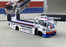 Load image into Gallery viewer, Supcar 1:64 White Blue H300 Flatbed Trailer Truck Model Diecast Metal Car New Collection
