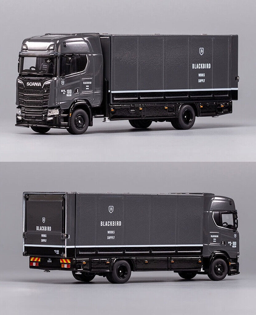 GCD 1:64 Grey Scania S730 Enclosed Double Deck Tow Truck Model Diecast Metal