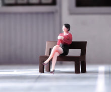 Load image into Gallery viewer, 1:64 Painted Figure Model Miniature Resin Diorama Sand Red Top Office Lady Toy
