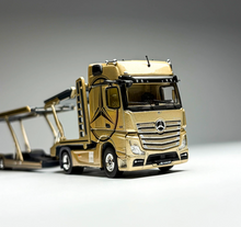 Load image into Gallery viewer, GCD 1:64 Gold Actros Gigaspace 4x2 Trailer Truck Model Diecast Metal Car New Collection
