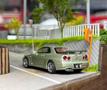 Load image into Gallery viewer, MINIGT 1:64 JDM Green Skyline GTR R34 V-Spec Sport Model Diecast Metal Car New Collection
