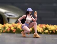 Load image into Gallery viewer, 1:64 Painted Figure Model Miniature Resin Sand Gym Fit Girl Sporty Woman Cap
