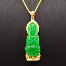 Load image into Gallery viewer, Nature Jade Guanyin Pendant Necklace Gift Jewelry charm Blessing Lucky Green New
