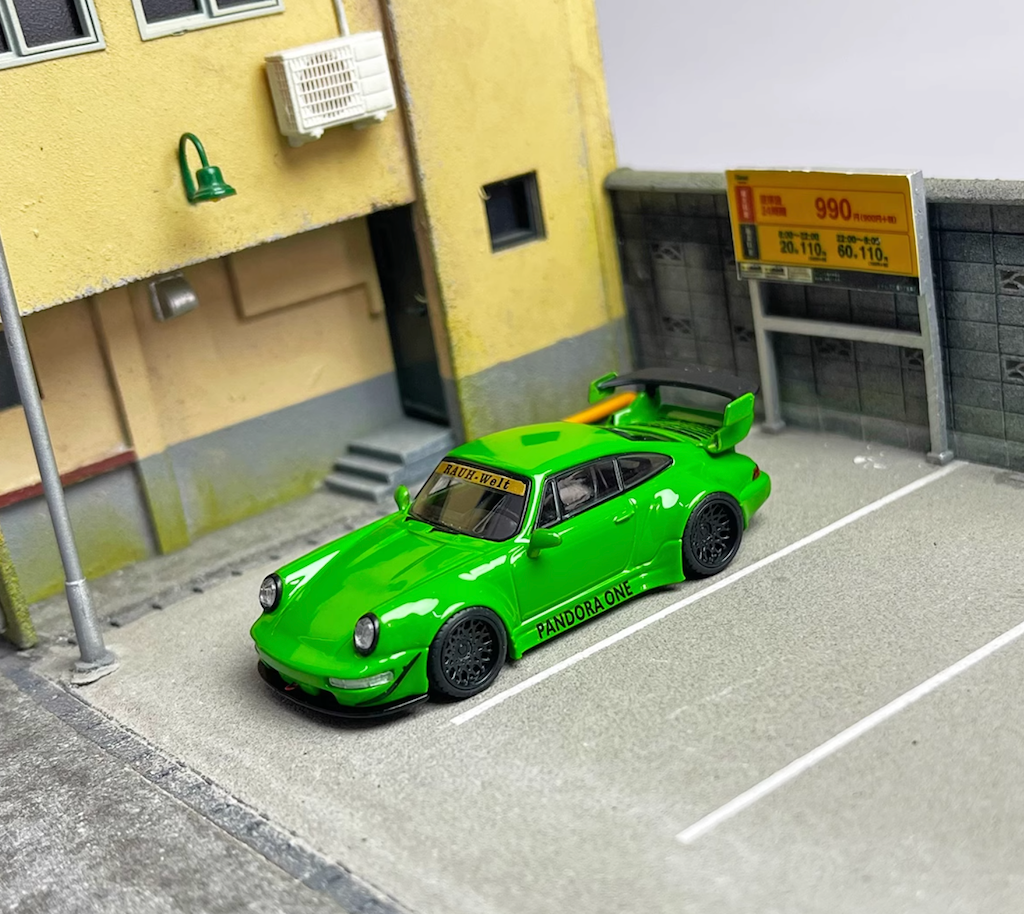 1:64 Green RWB 964 Racing Sports Classic Model Diecast Metal Car New