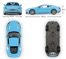 Load image into Gallery viewer, WELLY 1:24 Blue Vanquish Coupe Racing Sports Model Diecast Metal Car
