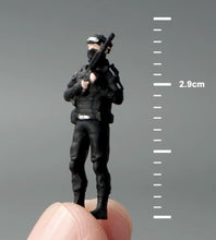 Load image into Gallery viewer, 1:64 Painted Figure Mini Model Miniature Resin Diorama Sand SWAT Policeman Toy

