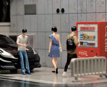 Load image into Gallery viewer, 1:64 Painted Figure Mini Model Miniature Resin Diorama Sand Girl Lady Blue Dress
