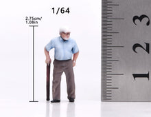 Load image into Gallery viewer, 1:64 Painted Figure Model Miniature Resin Sand Diorama Old Man with Cane Elderly
