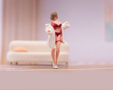 Load image into Gallery viewer, 1:64 Painted Figure Model Miniature Resin Diorama Sand Bikini Fur Beauty Lady
