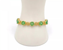 Load image into Gallery viewer, Nature Jade Beaded Bracelet Jewelry Blessing Lucky Fortune Gift For Her Green HH
