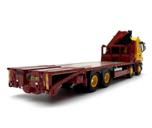 Load image into Gallery viewer, 1:76 Yellow Scania R Flatbed Trailer Crane Truck Model Diecast Metal Car New Collection

