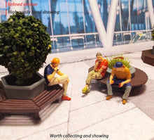 Load image into Gallery viewer, 1:64 Painted Figure Mini Model Miniature Resin Diorama People Sitting Parterre
