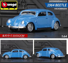 Load image into Gallery viewer, Bburago 1:64 1964 Blue Beetle Vintage Classic Model Toy Diecast Metal Car
