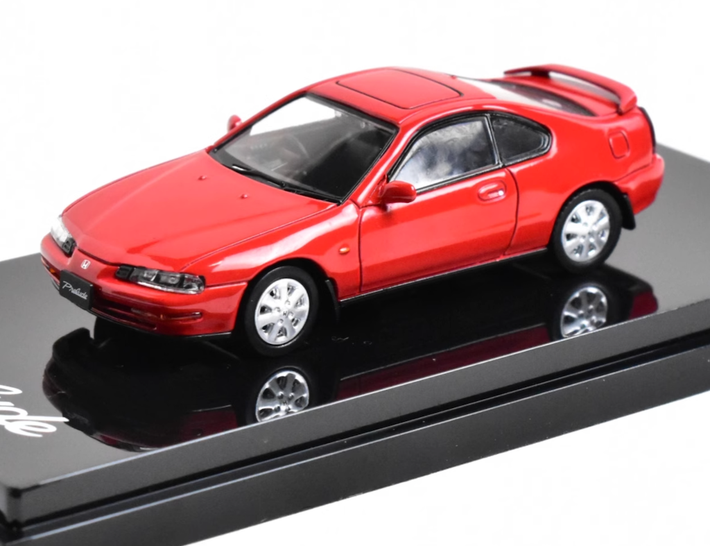 Hobby Japan 1:64 Red Prelude Early Coupe Sports Model Diecast Metal Car New Collection