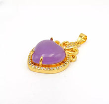 Load image into Gallery viewer, Nature Jade Purple Heart Pendant Necklace Gift Jewelry charm Blessing Lucky new
