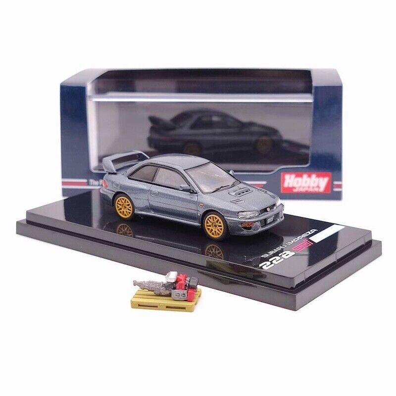 HJ 1:64 JDM Grey Subaru WRX Impreza STI GC8 Racing Sport Model Toy Metal Car Display Box