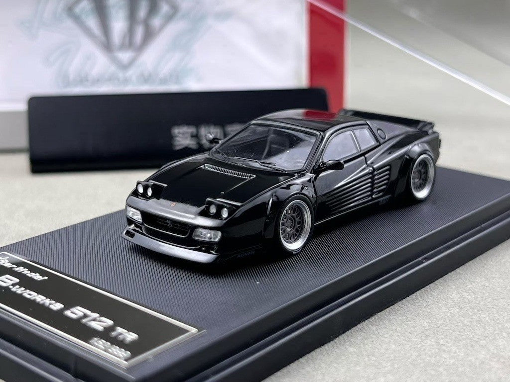 Star 1:64 Black Testarossa 512TR LB Works Sports Model Diecast Metal Car New Collection