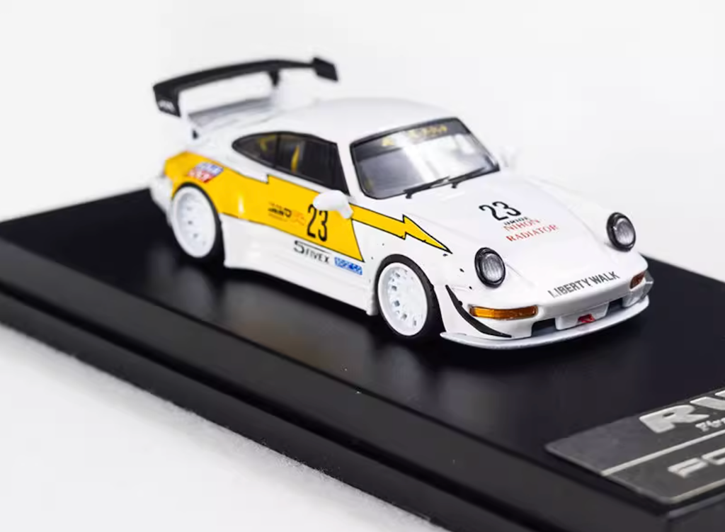 WU 1:64 White RWB 964 #23 Classic Racing Sports Model Diecast Metal Car New Collection