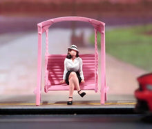 Load image into Gallery viewer, 1:24 Painted Figure Model Miniature Resin Diorama Sand Pink Swing Ornament
