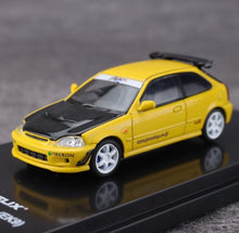 Load image into Gallery viewer, MH 1:64 Yellow Carbon Civic Type R EK9 Sports Model Diecast Metal Car New Collection
