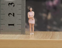 Load image into Gallery viewer, 1:64 Painted Figure Model Miniature Resin Diorama Sand Girl In Pink Dress Lady
