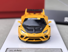 Load image into Gallery viewer, 1:64 Flame Yellow Huracan GT LP610 LBWK Racing Sport Model Diecast Resin Car

