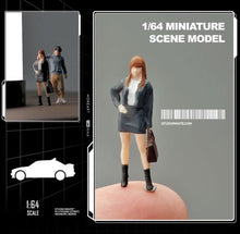Load image into Gallery viewer, 1:64 Painted Figure Mini Model Toy Miniature Car Scenes Resin Business Suit Lady
