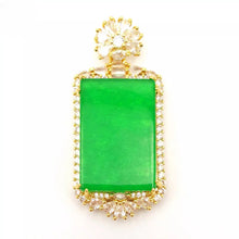 Load image into Gallery viewer, Nature Jade Retangle Pendant Necklace Gift Jewelry charm Blessing Luck Jewelry a
