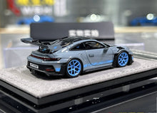 Load image into Gallery viewer, HH 1:64 Gray Blue Rims 992.1 GT3 RS Sports Model Diecast Resin Car New Collection
