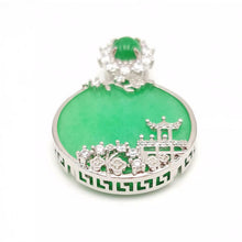 Load image into Gallery viewer, Nature Jade Pavilion View Pendant Necklace Gift Jewelry charm Blessing Fortune s
