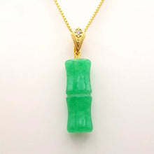Load image into Gallery viewer, Nature Jade Green Bamboo Pendant Necklace Gift Jewelry charm Blessing Lucky New
