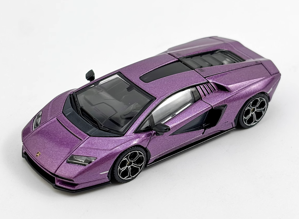 HH 1:64 Purple Countach LPI800-4 Racing Sports Model Diecast Metal Car New Collection