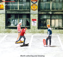 Load image into Gallery viewer, 1:64 Painted Figure Mini Model Miniature Resin Diorama Toy Skate Board Boys Girl
