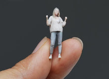 Load image into Gallery viewer, 1:64 Painted Figure Model Miniature Resin Diorama Sand Happy Laughing Girl Lady
