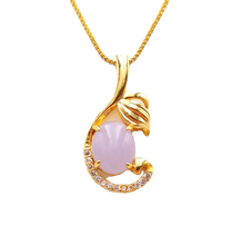 Load image into Gallery viewer, Nature Jade Leaf Drop Pendant Necklace Gift Jewelry charm Blessing Lucky New
