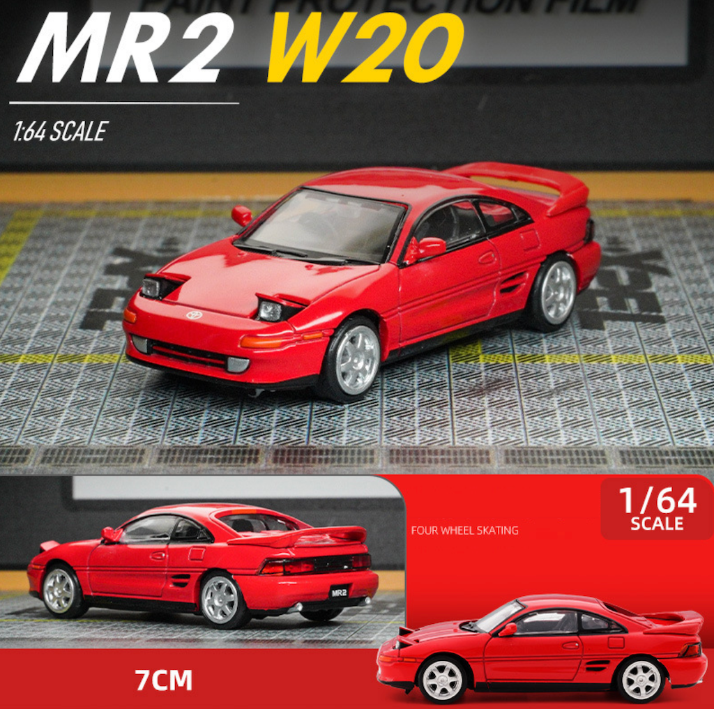 1:64 JDM Red Toyota MR2 W20 Racing Sports Model Toy Diecast Metal Car BN