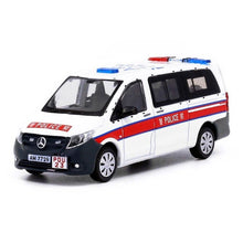 Load image into Gallery viewer, TINY 1:64 White Hongkong Police PDU Benz Vito Van Model Toy Metal Car BN
